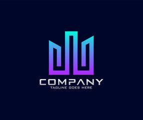 Abstract modern letter w real state logo design
