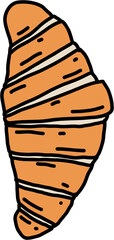 doodle freehand sketch drawing of croissant bread.
