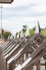 Aluminum spiers lined up fence