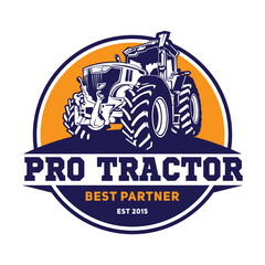 Farm Tractor vector illustration, perfect for Equipment Rental Company and Farm logo design