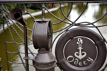 Model of an old ship's navigational instrument for tourists.