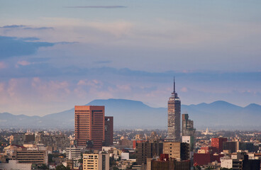 aerial view of mexico city, latin american tower