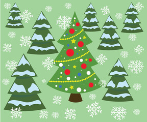 winter holiday New Year Christmas tree background