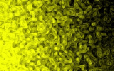 Abstract pattern illustration background of black yellow smoke or liquid pattern.