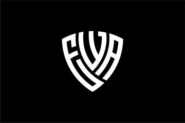 EWA creative letter shield logo design vector icon illustration