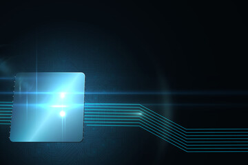 Shiny square on black background