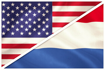Flags of Netherlands and America