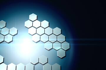 Technological background with hexagons