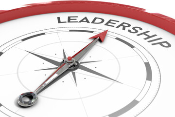 Compass pointing to leadership