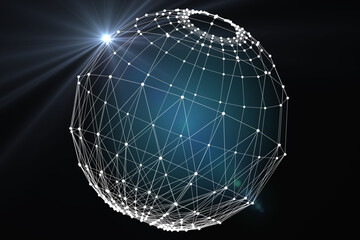 Glowing sphere on black background