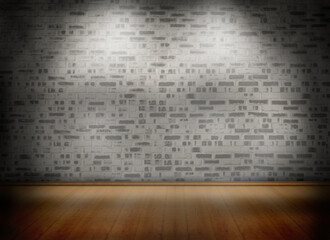 Room with brick wall