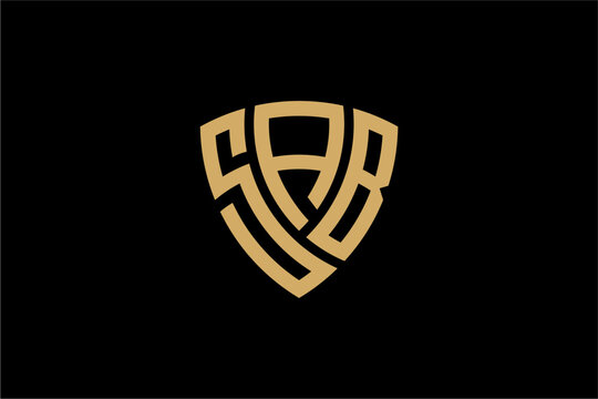 SAB creative letter shield logo design vector icon illustration
