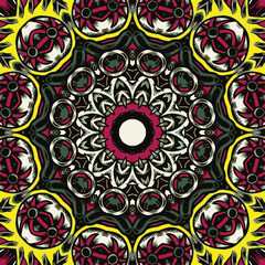 Abstract festive colorful mandala vector ethnic tribal pattern