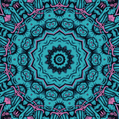 Abstract festive colorful floral mandala