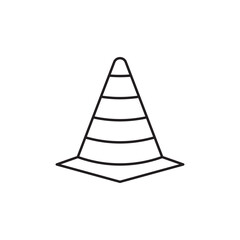 Traffic Cone line art icon design template vector illustration