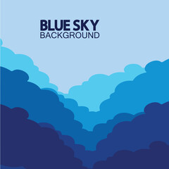 Blue sky with clouds background vector illustration design.