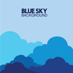Blue sky with clouds background vector illustration design.