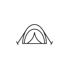 Tent line art icon design template vector illustration