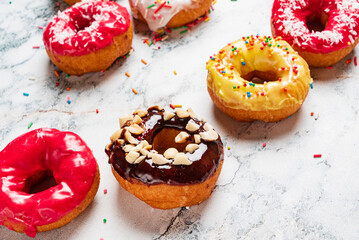 Homemade Round Glazed Donuts Ready to Eat