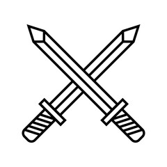 Simple Crossing Sword Vector Illustration