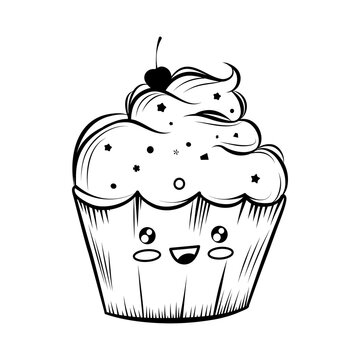 cupcake illustration drawing