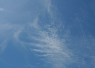 Altocumulus cloud on beautiful blue sky , Fluffy clouds formations at tropical zone