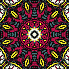 Abstract festive colorful mandala vector ethnic tribal pattern
