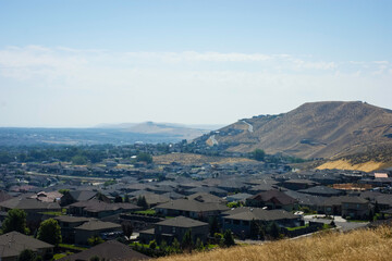 Tri-Cities region of Eastern Washington State viewed from high vantage point