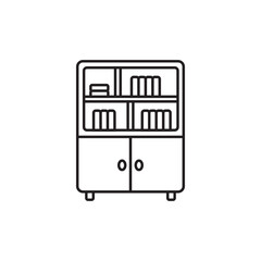 Bookcase line art icon design template vector illustration