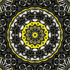 Abstract festive colorful mandala vector ethnic tribal pattern