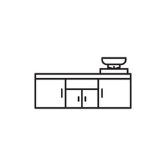 Kitchen line art icon design template vector illustration