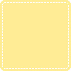 Blank cute pastel yellow square shape icon. Flat design illustration.	