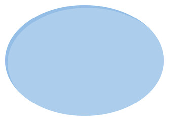 Blank cute pastel blue oval shape icon. Flat design illustration.	