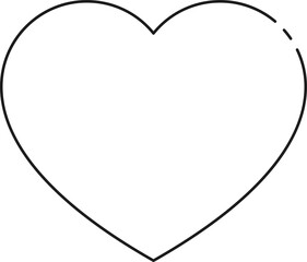 Minimal heart icon. Line art design.	