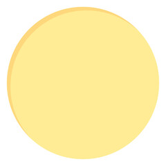 Blank cute pastel yellow circle shape icon. Flat design illustration.	
