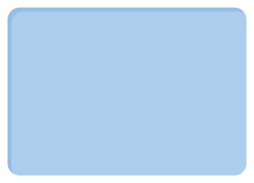 Blank cute pastel blue rectangle shape icon. Flat design illustration.	