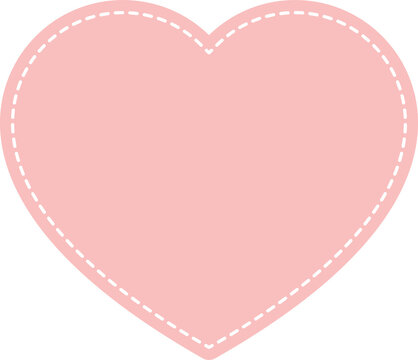 Blank cute pastel pink heart shape icon. Flat design illustration.	