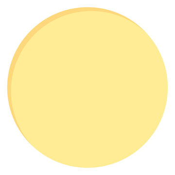 Blank Cute Pastel Yellow Circle Shape Icon. Flat Design Illustration.	