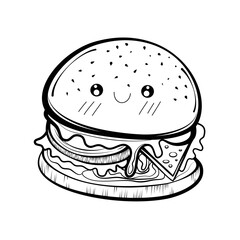 hand drawn hamburger