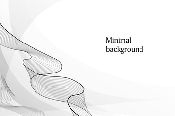 Minimal black and white background with waves, lines. Vector layout for business background, certificate, brochure template