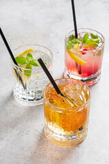 tasty cocktail with fresh berries