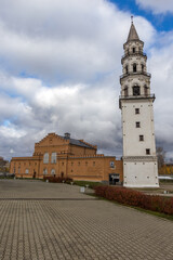 Fototapeta na wymiar Leaning tower of Nevyansk, Nevyansk city, Sverdlovsk oblast, Russia