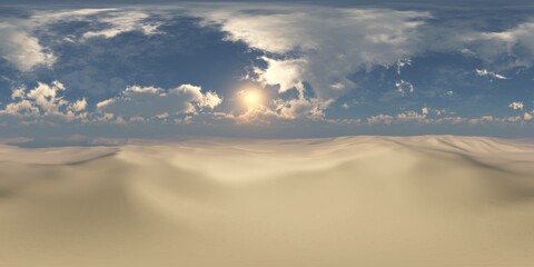 Panorama of sandy desert, Environment map, HDRI, equidistant projection, Spherical panorama, panorama 360, 3d rendering