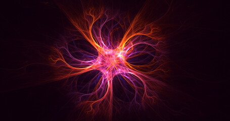 3D rendering abstract colorful fractal light background