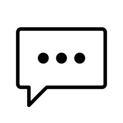 Black Line Chat Message Icon for Contact and Customer Service Vector Illustration