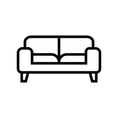 Simple And Clean Single Sofa, Furniture Outline Icon Vector Illustration