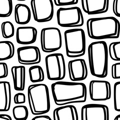 Abstract seamless pattern. Hand drawn vector illustration. Pen or marker doodle sketch. Black and white scribble