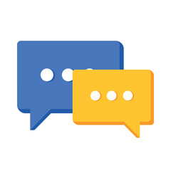 Speech Bubble Message Forum Dialogue Icon for Contact and Customer Service Vector Illustration