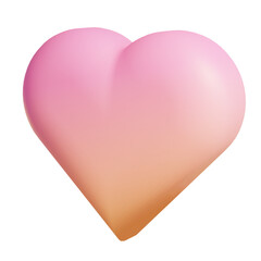 pink heart isolated 3D
