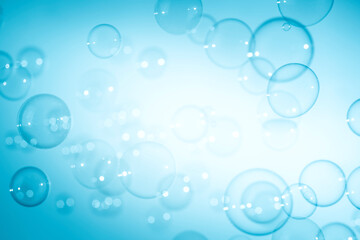 Abstract Beautiful Blue Soap Bubbles Background. Soap Sud Bubbles Water.	

